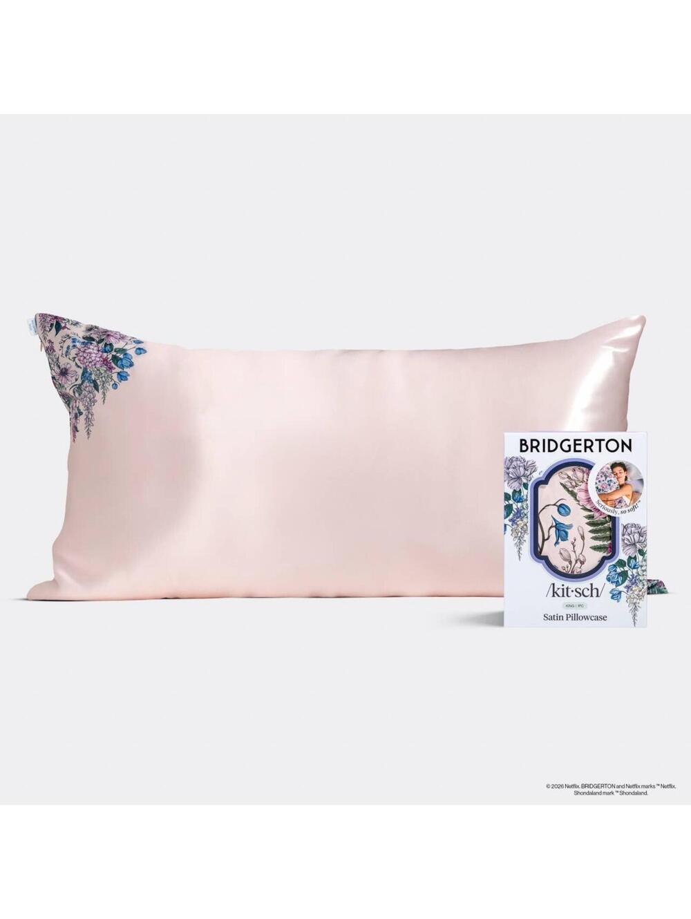 Bridgerton x Kitsch Satin Pillowcase in Wisteria - King Size